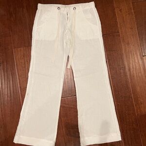 Joie low rise white linen wide leg pants